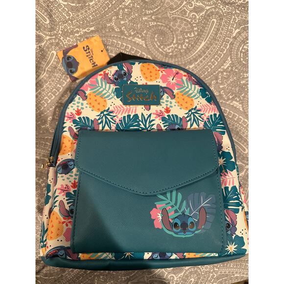 NWT Disney Bioworld Lilo and Stitch Teal Pineapple Mini Backpack - Picture 1 of 5